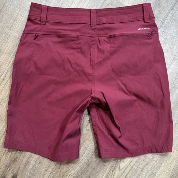 Eddie Bauer Maroon Women's Rolled Hem Bermuda Shorts - Size 8 - Picture 11 of 15
